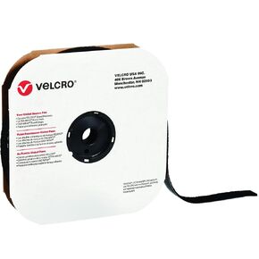 Box VELCRO® Tape (191166) Individual Strips, Hook, 1 1/2" x 75', Black (1 Per Case) for Home & Office
