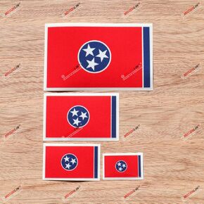 Tennessee State Flag Decal Sticker - 4 Pack Reflective, 2 Inches, 3 Inches, 4 Inches, 6 Inches - for Car Boat Laptop Cup Phone