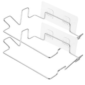 Angoily Garbage Bin Garbage Bin Trash Cabinet 2 pcs Stainless Steel Trash Bag Holder Portable Garbage Bag Holder for Kitchen Garbage Bin Outdoor Kitchen Cabinets Outdoor Kitchen Cabinets