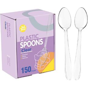 Premium Clear Plastic Forks - Heavy Duty & Heat Resistant Disposable Cutlery for Parties, Picnics, and Everyday Use - 72 Count
