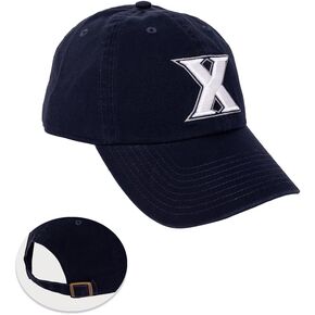 Desert Cactus Xavier University Baseball Hat XU Musketeers Brimmed Embroirderd Hats Cap Adjustable Cloth Strap Adult (Style A) Blue
