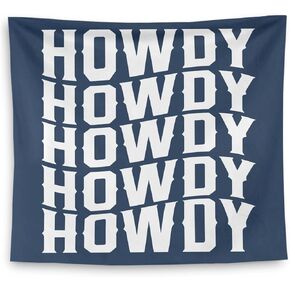 QGFM Howdy Tapestry, Coastal Granddaughter Room Decor, Coastal Cowgirl Room Decor, Western Tapestry, Coastal Wall Decor, Howdy Western Aesthetic Tapestry Wall Hanging, 50x60 Inches
