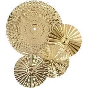 Garneck 4pcs Wrought Iron Wall Decoration Gold Wedding Decor Vintage Decor for Home Metal Signs Decor Gold House Decor Plate Wall Sculpture Metal Plates Wall Decor Wall Art Wall Disc Art in Saudi Arabia