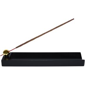 Black V-Shape Tray Wooden Incense Stick Holder