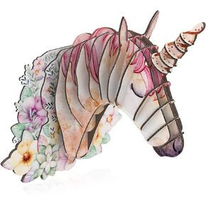3D Unicorn Wall Décor Cardboard Mount Wall Art Cute Pink Purple 3D Wall Decoration for Girls Bedroom Dorm Rome Colorful Flower Unicorn Fairy Décor Birthday Gift for Girls Teens Kids