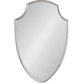 Kate and Laurel Caskill Ornate Metal Shield Wall Mirror, 24 x 32, Gold, Decorative Traditional Glam Mirror with Scalloped Shield Shape and Elegant Finish