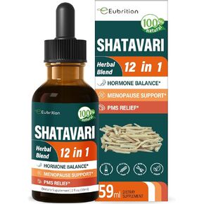 Shatavari (Shitabari) Hormone Harmony Drops for Women Support Menopause Relief, Estrogen Balance Herbal Supplement for PMS Support, 12-in-1 Formula with Wild Yam, Vitex Berry Extract. 2oz