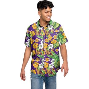 FOCO Men's NBA Floral Tropical Button Up Shirt