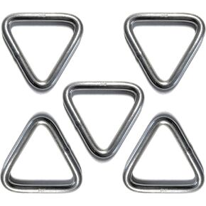 US Stainless 5 Pieces Stainless Steel 316 Triangle Ring Welded 1/4" x 1 5/8" (6mm x 40mm ID) Marine Grade Loop