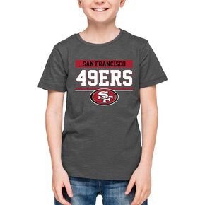 تي شيرت Team Fan Apparel للشباب بأكمام قصيرة باللون الفحمي، تي شيرت رياضي للأطفال، معدات الفريق للجنسين للأولاد والبنات