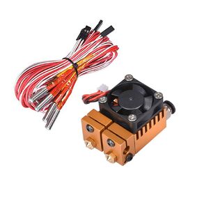 2 in 2 Out Extruder 24V 40W Dual Color All Metal for 3D Chimera Hotend Kit Multi-Extrusion V6 Dual Extruder 0.4mm/1.75mm 3D Printer Part.(24V Silver)