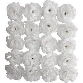 Corkwaw 25 Pcs 3 inch Artificial Rose Flower Heads,Silk Rose Head Flowers,Wedding Party Home Garden Decoration DIY Craft Gift Box Decoration (Black)