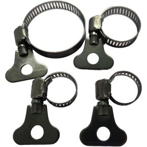 Pack of 16 Mixed 304 Stainless Steel Hose Clamps, Adjustable Thumb Screw Key Types 6-12mm, 10-16mm, 16-25mm, 21-38mm (1/4"-1/2",3/8"-5/8",5/8"-1",13/16"-1 1/2"), 8mm Bandwidth