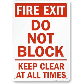 SmartSign "Fire Exit - Do Not Block, Keep Clear at All Times" Sign | 10" x 14" Plastic
