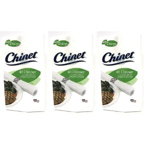 Chinet Classic White Premium Dinner Napkins, 2 Ply, 40 Count (Pack of 3)