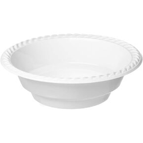 [50 Count] Disposable Plastic White 18 oz Heavy Weight Bowls, Great For Weddings, Home, Office, School, Party, Picnics, Take-out, Fast Food, Outdoor, Events, Or Every Day Use