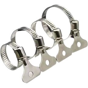 16-Pack Mixed Pac Key-Type 304 Stainless Steel Worm Gear Hose Clamps, Fuel Pipe Clamps for Automobiles, Pipelines and Mechanical Application， 4 pieces of each size(6-12mm,13-19mm, 18-32mm, 21-38mm)