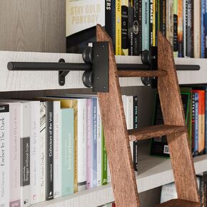 TSMST Library Sliding Ladder Hardware Kit, 3.3FT Rolling Ladder Hardware Kit, Wheels with Brakes, Black Sliding Ladder Kit for Bookcase, Loft, Closet, Ladder Not Included in Kuwait