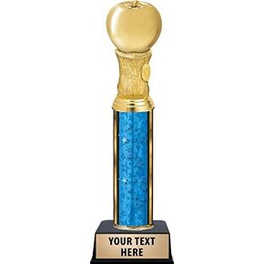 Apple Awards, 11" Gold Apple Trophy for Teachers, Academic Award Trophy Prime