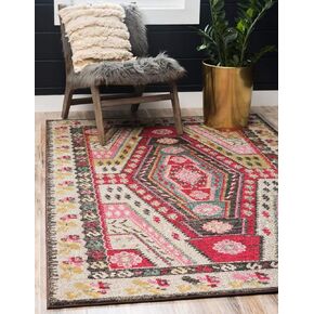 Unique Loom Sedona Collection Southwestern, Geometric, Border, Over-Dyed, Modern, Tribal, Abstract Area Rug, 2 ft 7 in x 10 ft, Multi/Beige