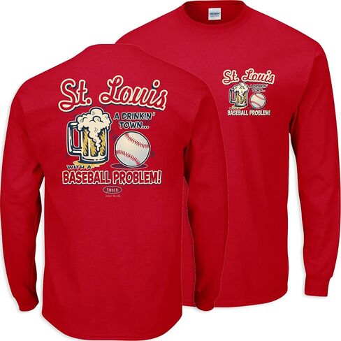 St. Louis Baseball Fans. A Drinking Town with a Baseball Problem Red T-Shirt (Sm-5X) in Saudi Arabia