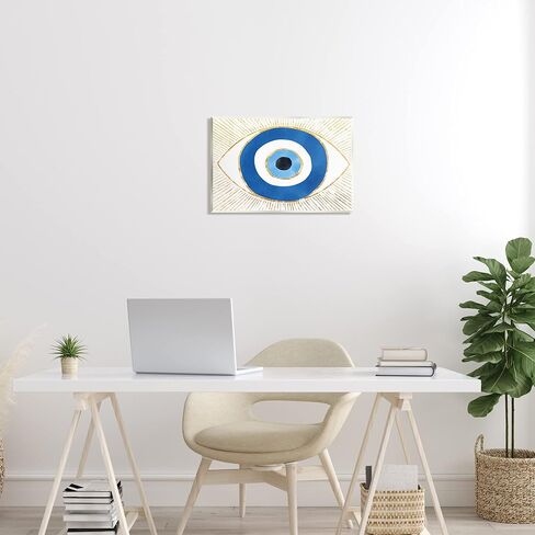 Stupell Industries Evil Eye Shape Striped Mati Symbol Wood Wall Art, Design by Ziwei Li, Wall Plaque, 15 x 10 in Saudi Arabia