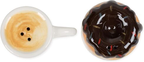 DII Hot Coffee and Donut Ceramic Salt and Pepper Shakers, 2 x 2 inches, Multicolor in Saudi Arabia