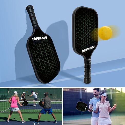 Pickleball Paddles Set of 2 | USAPA Applied Fiber Glass Pickleball Paddles with 4 Pickle Balls, 2 Paddle Covers, 2 Grip Tapes & Carry Bag | Pickle Ball Rackets for Men, Women, Beg & Experts in Saudi Arabia