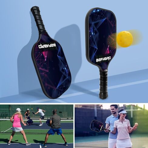Pickleball Paddles Set of 2 | USAPA Applied Fiber Glass Pickleball Paddles with 4 Pickle Balls, 2 Paddle Covers, 2 Grip Tapes & Carry Bag | Pickle Ball Rackets for Men, Women, Beg & Experts in Saudi Arabia