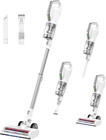 Cordless Vacuum Cleaner, 30Kpa Strong Suction Stick Vacuum Cleaner, 350W Powerful Brushless Motor, Ultra-Lightweight & Quiet Vacuum for Deep Cleaning Home Hard Floor Carpet Pet Hair, White in Saudi Arabia