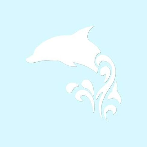 Tribal Dolphin - Vinyl Decal Sticker - 5.75" x 5.75" - Blue Flames in Kuwait