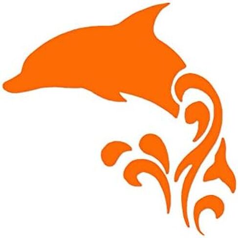 Tribal Dolphin - Vinyl Decal Sticker - 5.75" x 5.75" - Blue Flames in Kuwait