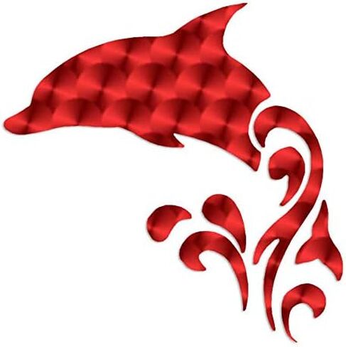 Tribal Dolphin - Vinyl Decal Sticker - 5.75" x 5.75" - Blue Flames in Kuwait