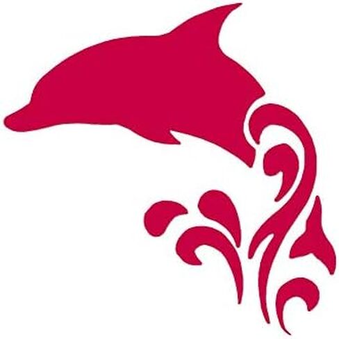 Tribal Dolphin - Vinyl Decal Sticker - 5.75" x 5.75" - Blue Flames in Kuwait