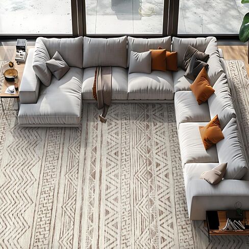 Vintage Abstract 5x7 Area Rug: Retro Washable Area Rugs for Living Room Non-Slip Neutral Stain Resistant for Bedroom Distressed Floral Machine Indoor Carpets for Dinning Room Home Office Blue/Grey in Saudi Arabia