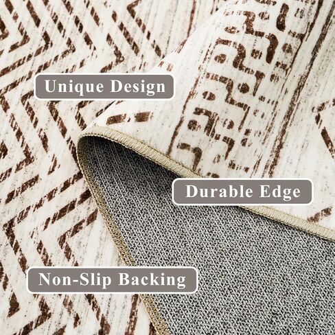 Vintage Abstract 5x7 Area Rug: Retro Washable Area Rugs for Living Room Non-Slip Neutral Stain Resistant for Bedroom Distressed Floral Machine Indoor Carpets for Dinning Room Home Office Blue/Grey in Saudi Arabia