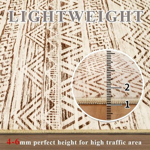 Vintage Abstract 5x7 Area Rug: Retro Washable Area Rugs for Living Room Non-Slip Neutral Stain Resistant for Bedroom Distressed Floral Machine Indoor Carpets for Dinning Room Home Office Blue/Grey in Saudi Arabia