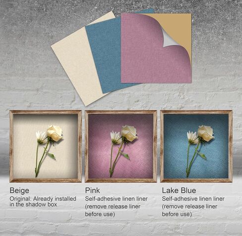 Shadow Box Frame 12 x 12 Shadow Box Display Case 3 color linen interiors, with Solid Wood Frame for Pictures, Flowers, Memorial, Medals, Wedding Bouquet for Wall or Tabletop, 10 pins in Saudi Arabia