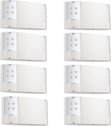 مجموعة واحدة من إضاءة الطوارئ LED من Spectsun مع بطارية احتياطية - رأسان مربعان من أضواء الطوارئ التجارية البيضاء - مصابيح طوارئ متشددة بتيار متردد 120/277 فولت مدرجة في قوائم UL للعمل/المنزل in Kuwait