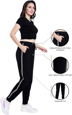 French Terry Womens Sweatpants 100% Cotton | Sweatpants Women,Joggers for Women, Yoga Pants Women in Saudi Arabia