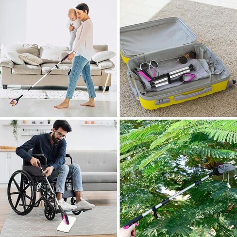 43 inch overlong Grabber Reacher Tool & Trash Picker, Upgrade,Foldable Grabber Tool with 4 inch Wide jaw and 360° Rotating Head,Mobility Aid Assist Tool for Trash Pick Up (Purple) in Saudi Arabia