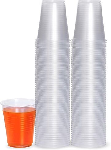 PLASTICPRO 3 oz Disposable Plastic Medium Weight Clear Drinking Cups 100 Count in Saudi Arabia