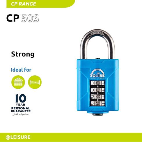 Squire Heavy Duty Padlock (CP40S) - Toughest Steel Shackle - 4 Wheel Combination Padlock - Stainless Steel for Corrosion Resistance - Weatherproof Lock for Home, School & Garage (Marine Blue, 40 mm) in Saudi Arabia