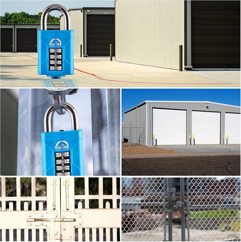 Squire Heavy Duty Padlock (CP40S) - Toughest Steel Shackle - 4 Wheel Combination Padlock - Stainless Steel for Corrosion Resistance - Weatherproof Lock for Home, School & Garage (Marine Blue, 40 mm) in Saudi Arabia