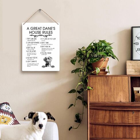 A Great Dane’s House Rules Dog Wooden Signs 8x10, Great Dane Gifts, Dog Signs for Home Decor, Dog Decorations for the Home, Dog Wall Decor, House Rules Sign, Gifts for Dog Lovers Owners in Kuwait