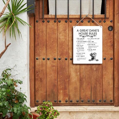 A Great Dane’s House Rules Dog Wooden Signs 8x10, Great Dane Gifts, Dog Signs for Home Decor, Dog Decorations for the Home, Dog Wall Decor, House Rules Sign, Gifts for Dog Lovers Owners in Kuwait