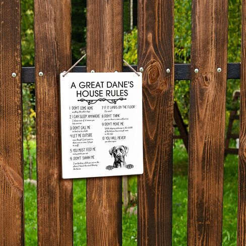 A Great Dane’s House Rules Dog Wooden Signs 8x10, Great Dane Gifts, Dog Signs for Home Decor, Dog Decorations for the Home, Dog Wall Decor, House Rules Sign, Gifts for Dog Lovers Owners in Kuwait