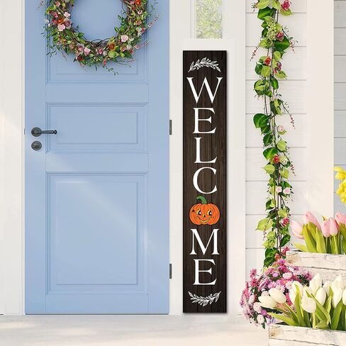 (48inx8in) Tall Welcome Signs Vertical for Front Porch Standing Hanging Large Wooden Sign Door Home Decoration Classroom Farmhouse Decor Outdoor Indoor, 20230328aa006 in Saudi Arabia