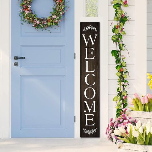 (48inx8in) Tall Welcome Signs Vertical for Front Porch Standing Hanging Large Wooden Sign Door Home Decoration Classroom Farmhouse Decor Outdoor Indoor, 20230328aa006 in Saudi Arabia
