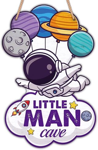 Space Decor for Boys Room Space Themed Bedroom Decor Outer Space Door Sign Astronaut Wooden Sign Wall Art Decorations for Nursery Kids Room Playroom in Saudi Arabia
